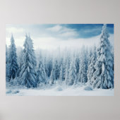 Winter Bos Serene Landschap Surreal Poster (Voorkant)