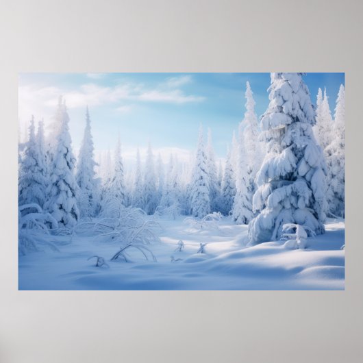Winter Bos Serene Landschap Surreal Poster (Voorkant)