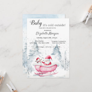 Winter Bos Sinterklaus Baby Shower Kaart