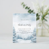 Winter bos sneeuw Kerstfeest Uitnodiging (Staand voorkant)