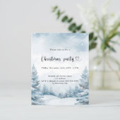 Winter bos sneeuw Kerstfeest Uitnodiging (Staand voorkant)