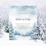 Winter bos sneeuw Kerstfeest Uitnodiging<br><div class="desc">Waterkleurig winterbos met sneeuw als achtergrond. Kerstfeest geschreven met modern en trendy groot handgeschreven stijlscript. Personaliseer en voeg uw feestinformatie toe. 1 vel = 1 uitnodiging afgedrukt rand tot rand.</div>