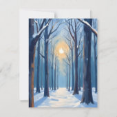 Winter Bos Sneeuw Watercolor Bomen Kaart (Voorkant)