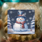 Winter Bos Sneeuwman Kerstmis bakken Labels