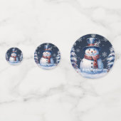 Winter Bos Sneeuwman Kerstmis | Blauw Confetti (Voorkanten)