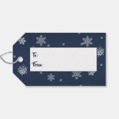 Winter Bos Sneeuwman Kerstmis Cadeaulabel (Achterkant Horizontaal)