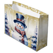 Winter Bos Sneeuwman Kerstmis | Goud Groot Cadeauzakje