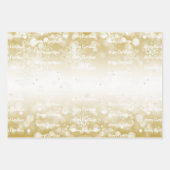 Winter Bos Sneeuwman Kerstmis | Goud Inpakpapier Vel (Voorkant 3)