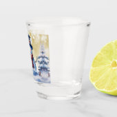 Winter Bos Sneeuwman Kerstmis | Goud Shot Glas (Rechts)