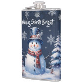 Winter Bos Sneeuwman Kerstmis Heupfles (Links)