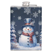 Winter Bos Sneeuwman Kerstmis Heupfles (Achterkant)