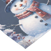 Winter Bos Sneeuwman Kerstmis Medium Tafelloper (Hoek)