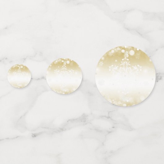 Winter Bos Sneeuwpop Kerstmis | Goud Confetti (Achterkanten)