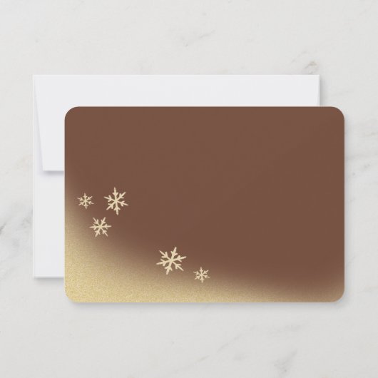 Winter Bos Sneeuwvlokken Bruin en Goud Antwoord (Achterkant)