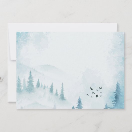 Winter Bos String Lichtjes,RSVP Kaart (Achterkant)