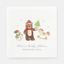 Winter Bos Teddybeer Sneeuwman Baby Shower