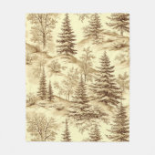 Winter Bos Toile de Jouy Patroon (2) Fleece Deken (Voorkant)