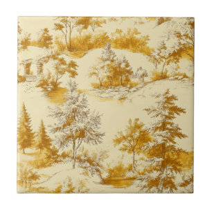 Winter bos Toile de Jouy patroon (3) Tegeltje