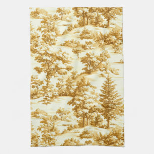 Winter bos Toile de Jouy patroon (5) Theedoek