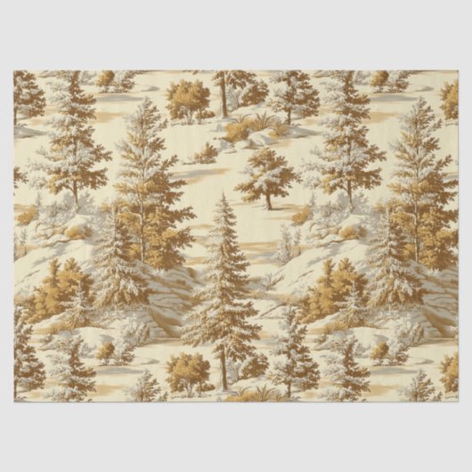 Winter bos Toile de Jouy patroon (7) Tissuepapier (Voorkant)