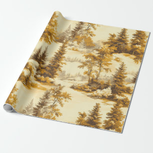 Winter Bos Toile de Jouy Patroon (9) Cadeaupapier