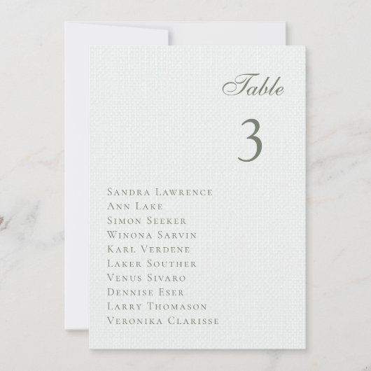 Winter bos Trouwtafel Zitplaatsen Kaart (Voorkant)