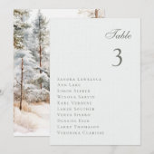 Winter bos Trouwtafel Zitplaatsen Kaart (Voorkant / Achterkant)