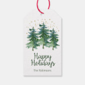 Winter Bos Vakantie Cadeaulabel (Achterkant)
