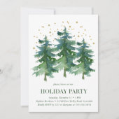 Winter Bos Vakantie Feest Kaart (Voorkant)