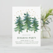 Winter Bos Vakantie Feest Kaart (Staand voorkant)