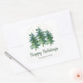 Winter Bos Vakantie Vierkante Sticker (Envelop)
