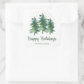 Winter Bos Vakantie Vierkante Sticker (Tas)