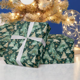 Winter Bos Verpakkings Papier op Donkere Achtergro