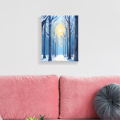 Winter Bos Watercolor Boom Schildering Canvas Afdruk (Insitu (Woonkamer))