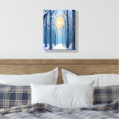 Winter Bos Watercolor Boom Schildering Canvas Afdruk (Insitu (Slaapkamer))