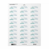 Winter Bos Watercolor Script Kerstadres Etiket (Full Sheet)