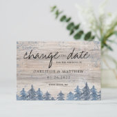 Winter Bos Waterverf Bos Datum wijzigen Save The Date (Staand voorkant)