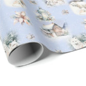 Winter Bos Waterverf Inpakpapier (Rol Hoek)