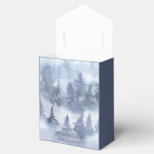 Winter bos waterverf Navyblauw Bruiloftsfeest Bedankdoosjes (Geopend)
