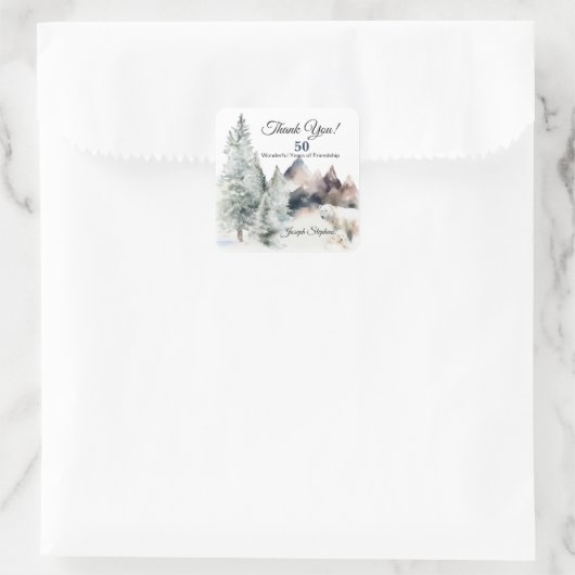 Winter Bos Waterverf Sticker (Tas)