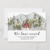 Winter Bos We Zijn Verhuisd Adres Gewijzigd Aankondiging (Voorkant)