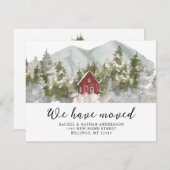 Winter Bos We Zijn Verhuisd Adres Gewijzigd Aankondiging (Voorkant / Achterkant)