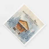 Winter Bos Winter Chalet Mees -Kerstmis Servet (Hoek)