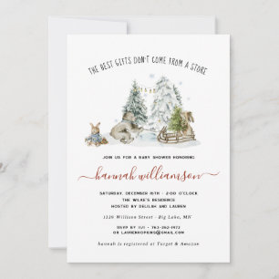 Winter Bos Woud Baby Shower Uitnodiging