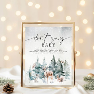 Winter Bosbaby Koud Buiten Zeg Niet Baby Poster