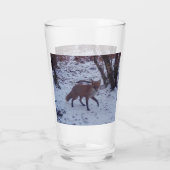 Winter Bosch Rode Vos In Sneeuw Vreedzame Scène Glas (Achterkant)