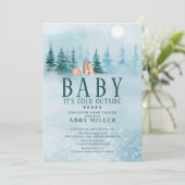 Winter Bosdieren Baby Het Is Koud Buiten Kaart (Staand voorkant)