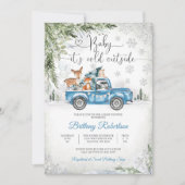 Winter Bosdieren Baby Shower Uitnodiging (Voorkant)