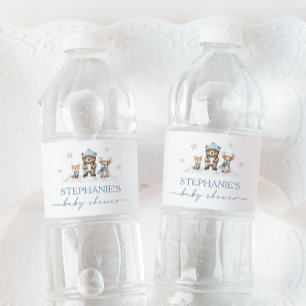 Winter Bosdieren Baby Shower Water Label Waterfles Etiket