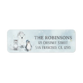 Winter Bosdieren Dieren Custom Kerstmis Etiket